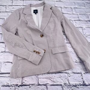 White & Grey Summer Searsucker Blazer